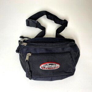 Vintage Trailmaker Fanny Pack Bum Waist Bag Black 3 Zipper Compartments